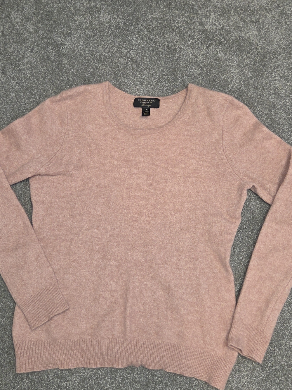 Cashmere Charter Club Crewneck Sweater in Dusty Pink
